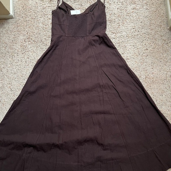New GAP Linen-Blend Seamed Corset Midi Dress - Picture 5 of 8
